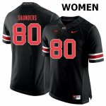 NCAA Ohio State Buckeyes Women's #80 C.J. Saunders Black Out Nike Football College Jersey IXG4245SI